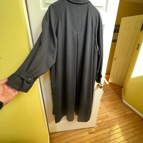 Burberry of London Grey 100% Wool Trench Coat 44R Novacheck zippered lining - Picture 3 of 5